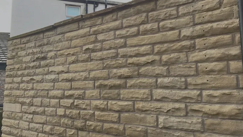 Repointed natural stone wall